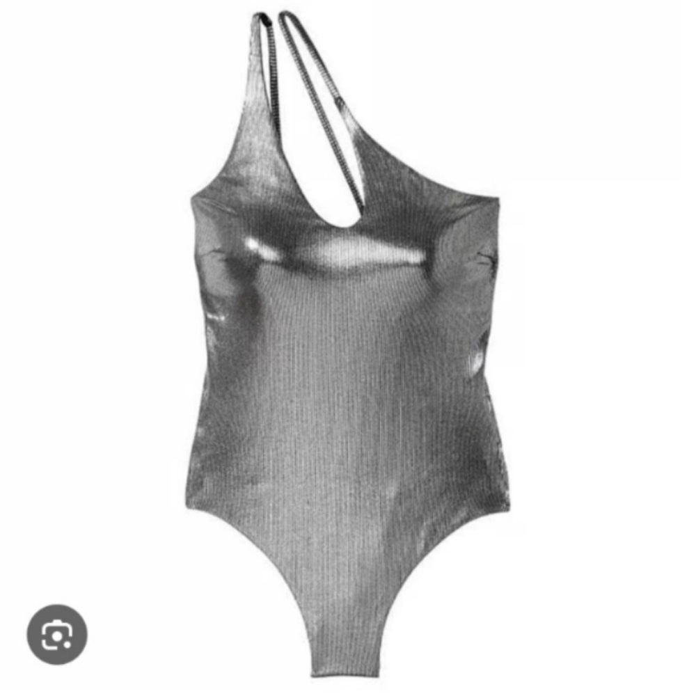 New! Victoria’s Secret silver one shoulder one piece swimsuit 3534